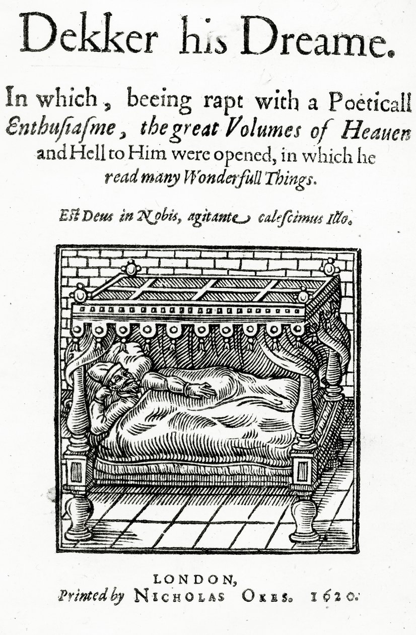 Thomas DekkerによるDecker his Dreamのタイトルページ、1620年発行 作： 英語学校