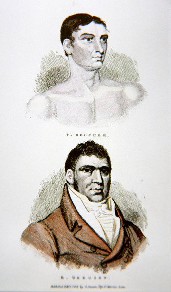 トム・ベルチャーとグレッグソン、1813年に出版されたプリントより（カラーリトグラフ） 作： 英語学校
