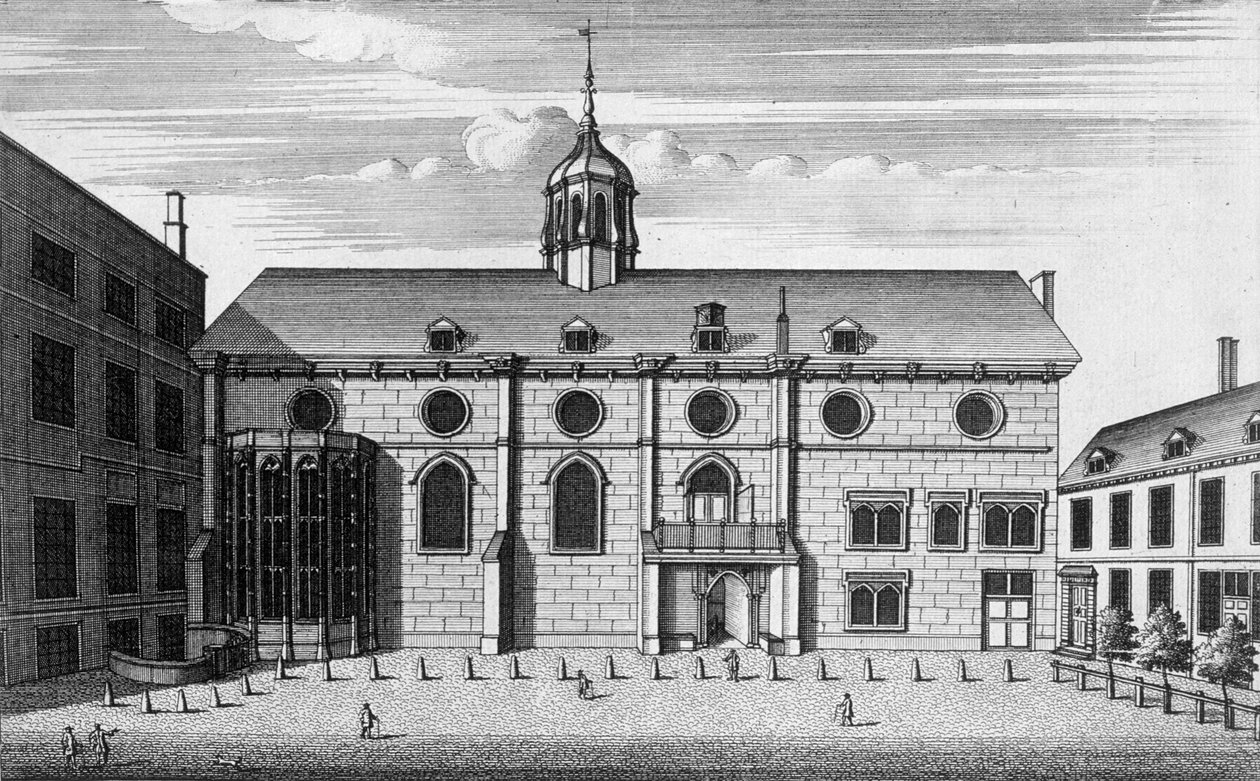 1730年頃にイングランド銀行があった当時の食料品店の眺め 作： 英語学校