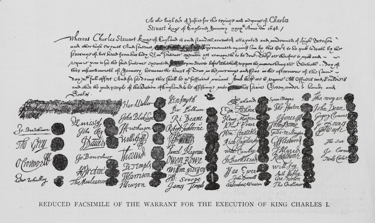 チャールズ1世の処刑令状 作： 英語学校