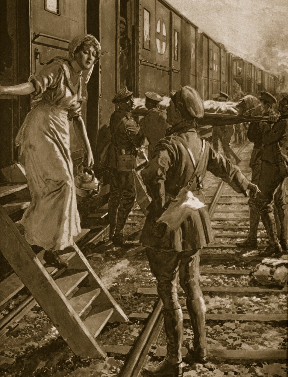フランスの道端のカルバリー、1914-19 作： 英語学校