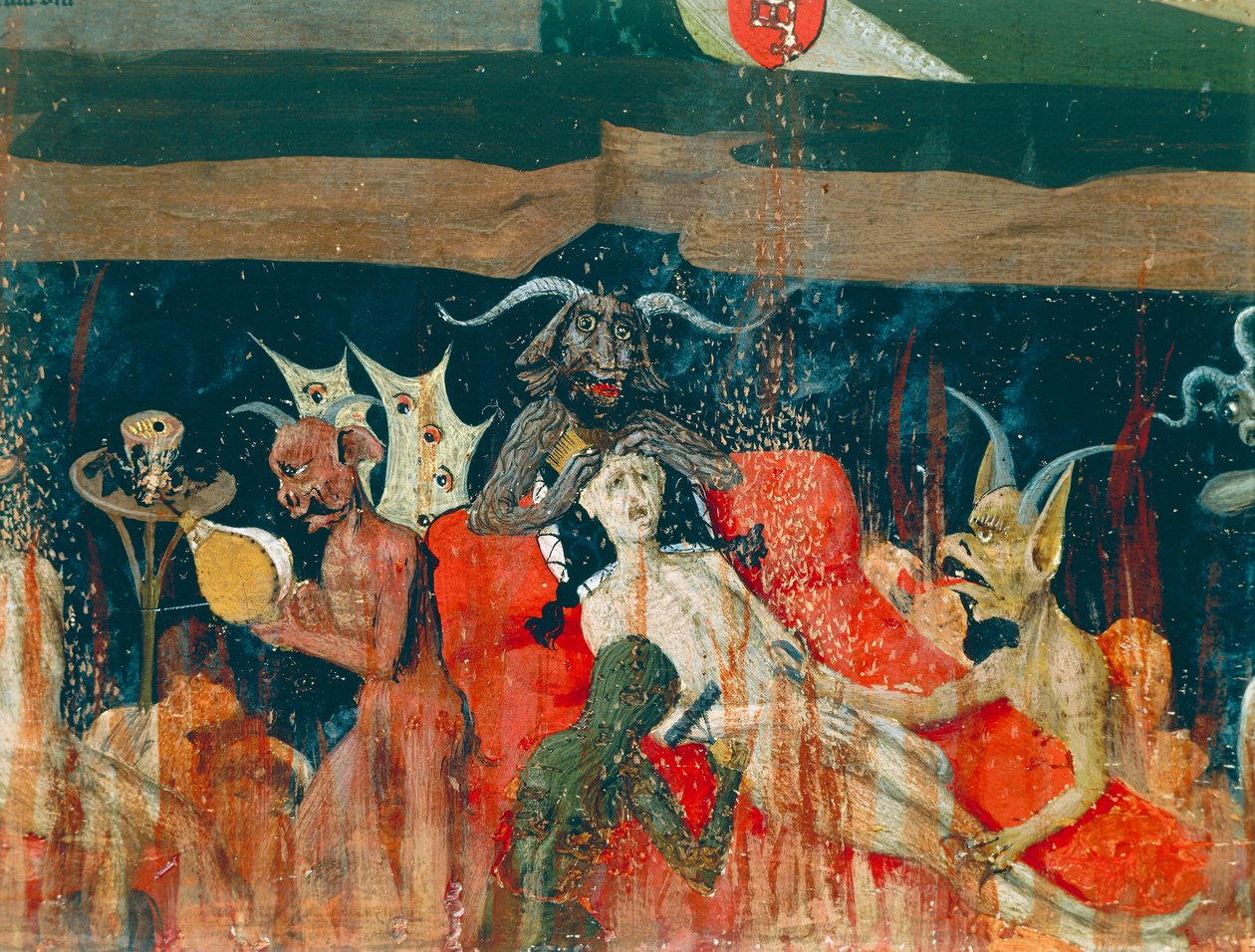 地獄の悪魔と呪われた者たち（「聖母の戴冠」祭壇画の細部 作： エンゲランクォートン
