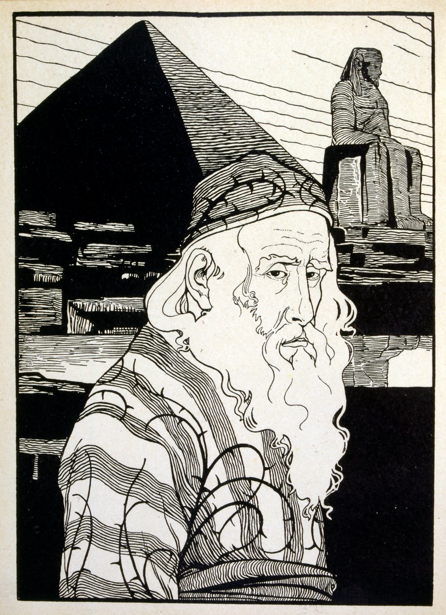 Ephraim Moses Lilien（1874-1925）が描いた『Judah』という本からのイースター。リリアンは、ユーゲントシュティル（ドイツのアールヌーボー）様式で制作されたシオニストの図像の父と言われている。1900年に出版されたキリスト教徒による聖書の詩集「ユダ」の挿絵を担当した。 作： エフライム・モーゼス・リリー
