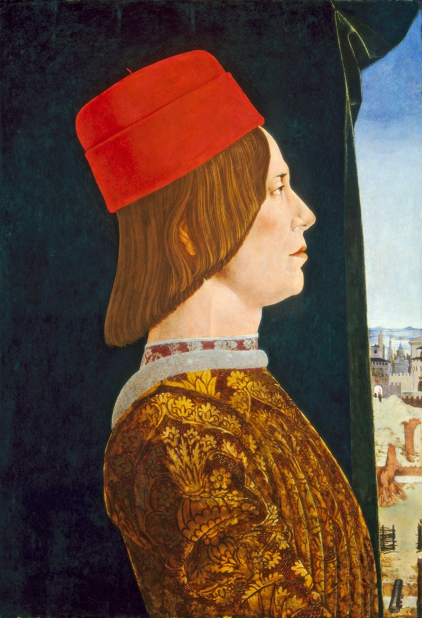 ジョンIIベンティヴォリオ、c。 1474- 77（パネル上のテンペラ） 作： エルコール・デ・ロベルティ