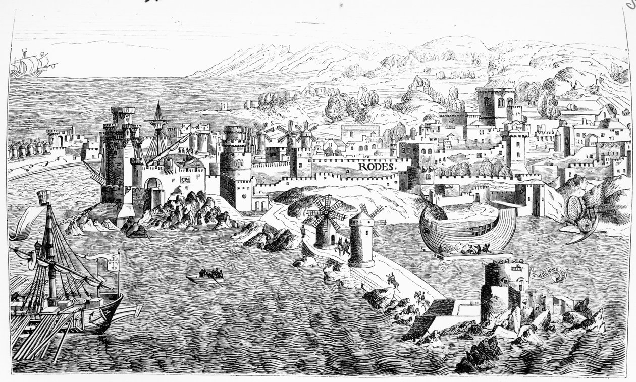 ロードス島の地図、ポールラクロワ作の「ルシュヴァレリーエレスクロイーサス」（1886年）に複製 作： エアハルト・ロイヴィヒ