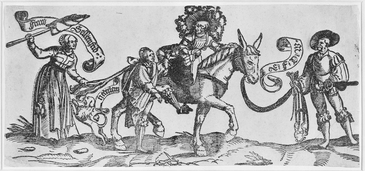 トガリネズミ（ "Frau Seltenfried"）（簀の紙の木版画） 作： エアハルト・シェーン