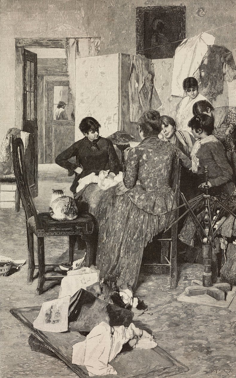 El me dise la so rossa、手紙を読む女性、Giacomo Favretto の絵画、L