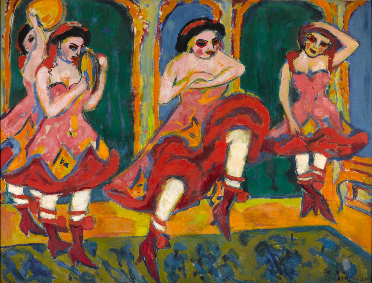 Czardas Dancers、1908-20 作： エルンスト・ルートヴィヒ・キルヒナー