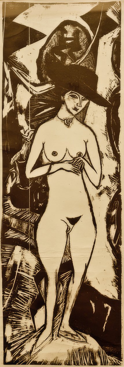 ELKirchner、黒い帽子のヌード 作： エルンスト・ルートヴィヒ・キルヒナー