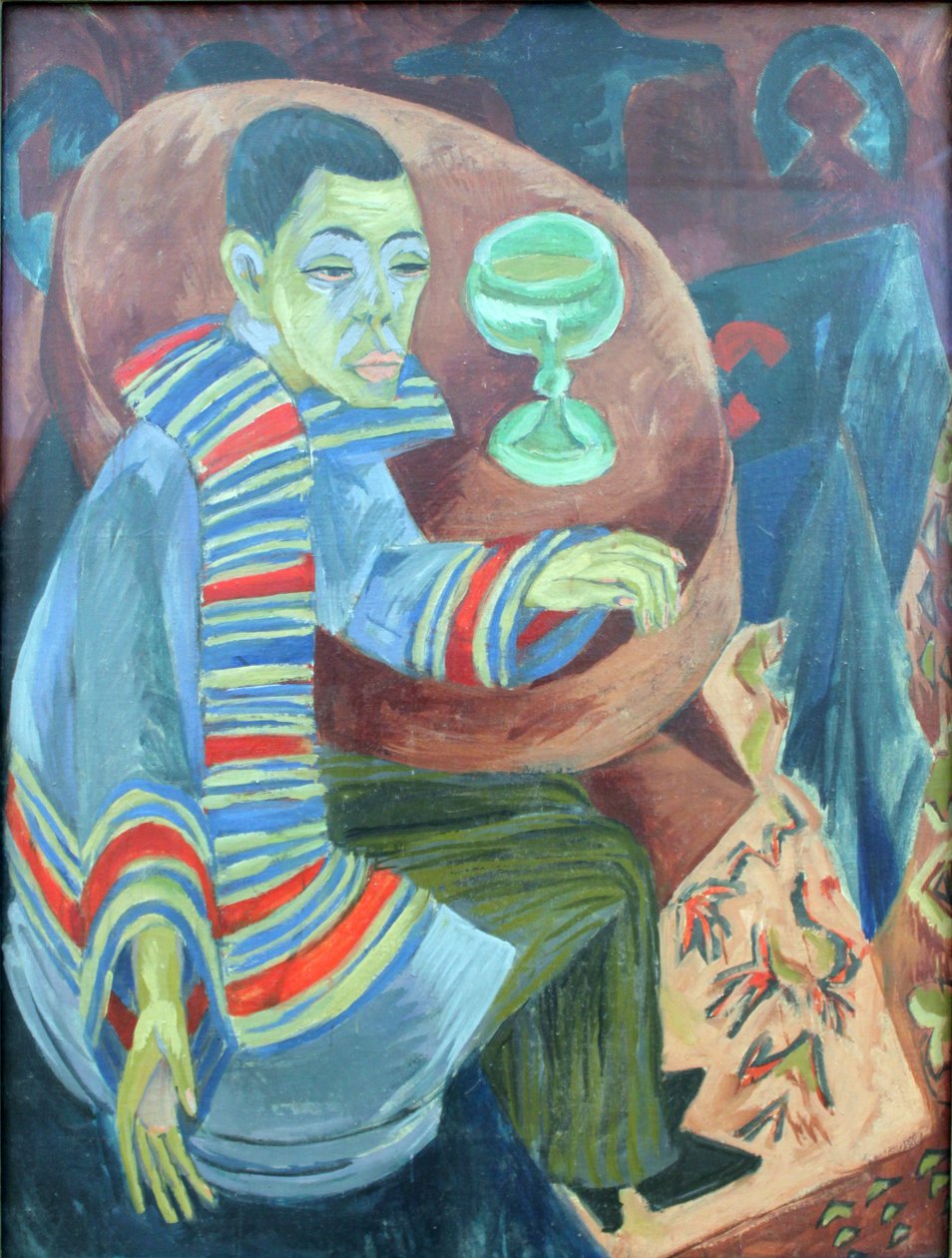 酒飲みとしての自画像 作： エルンスト・ルートヴィヒ・キルヒナー