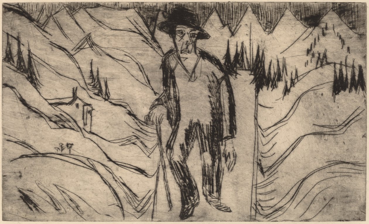 放浪者、1922年。 作： エルンスト・ルートヴィヒ・キルヒナー