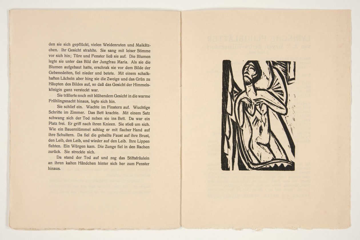 カノネスと死。 Alfred Doeblin の小説の挿絵 作： エルンスト・ルートヴィヒ・キルヒナー