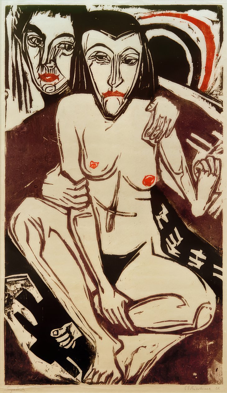 ELKirchner、憂鬱（エルナとの自画像） 作： エルンスト・ルートヴィヒ・キルヒナー