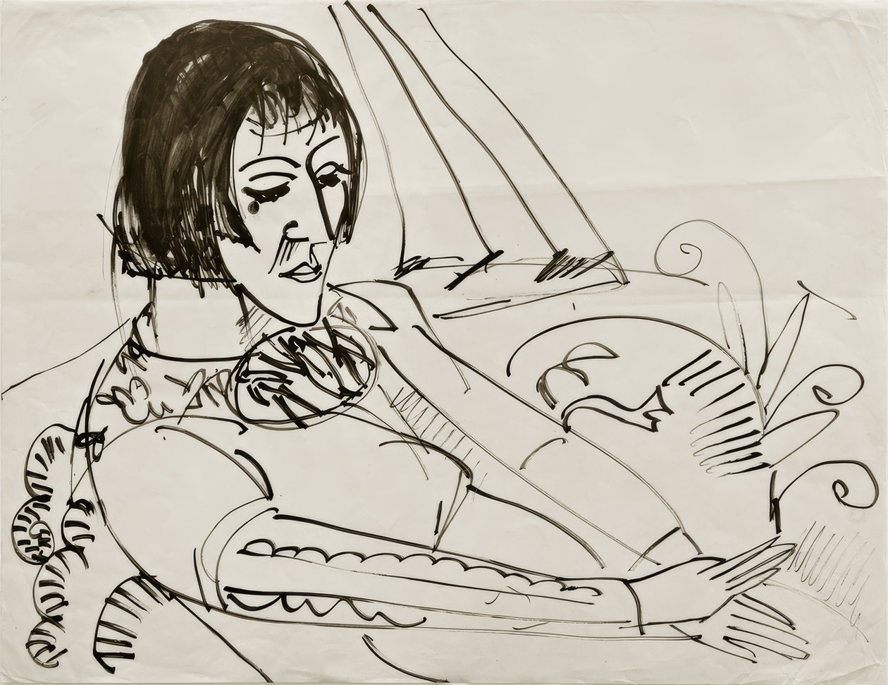 ELKirchner、着席（Erna） 作： エルンスト・ルートヴィヒ・キルヒナー