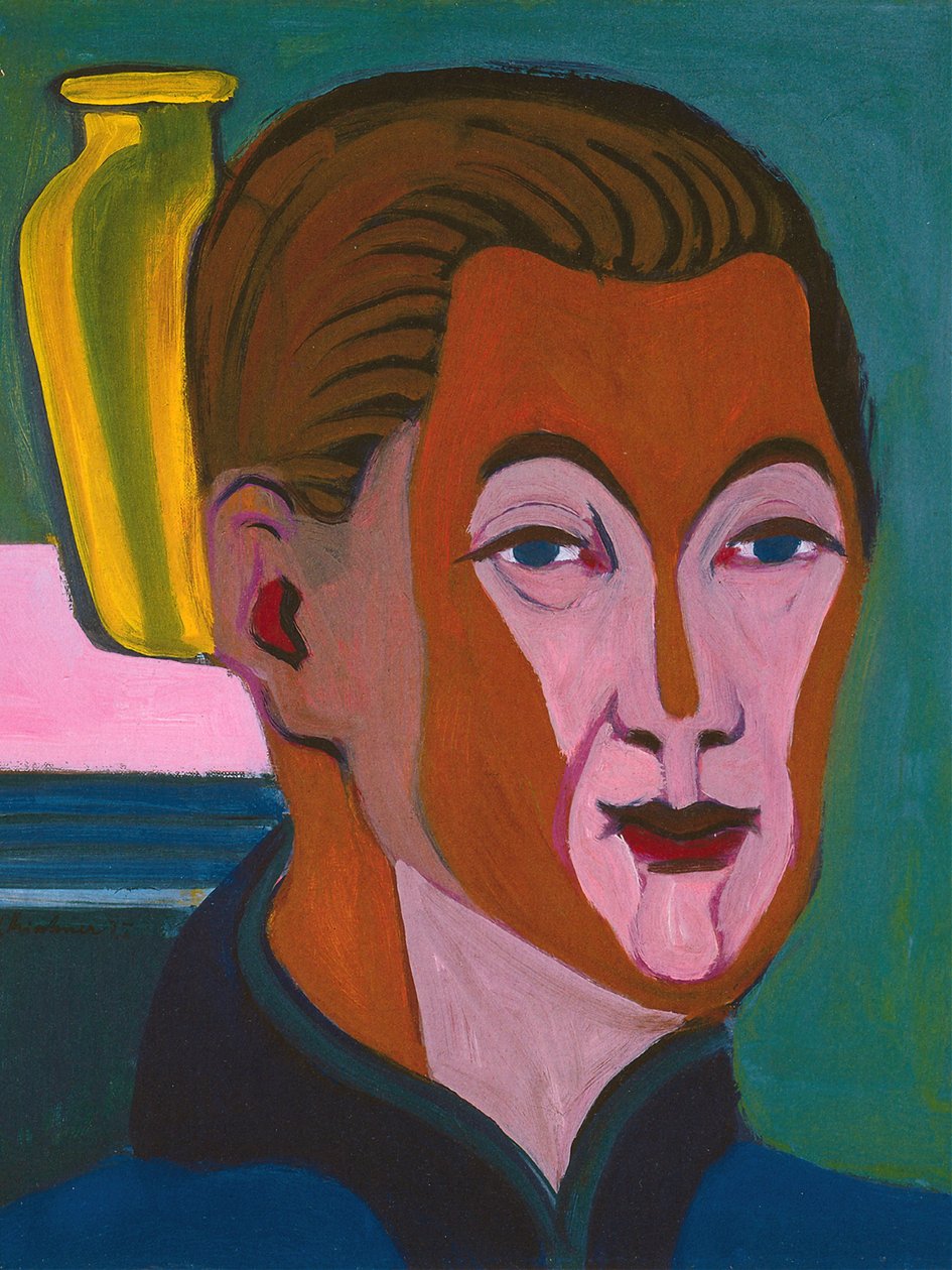 自画像、1925 年。 作： エルンスト・ルートヴィヒ・キルヒナー