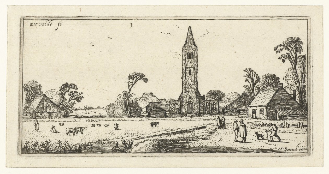 Spaarnwoude 近くの道路のハイカー 風景（シリーズタイトル）