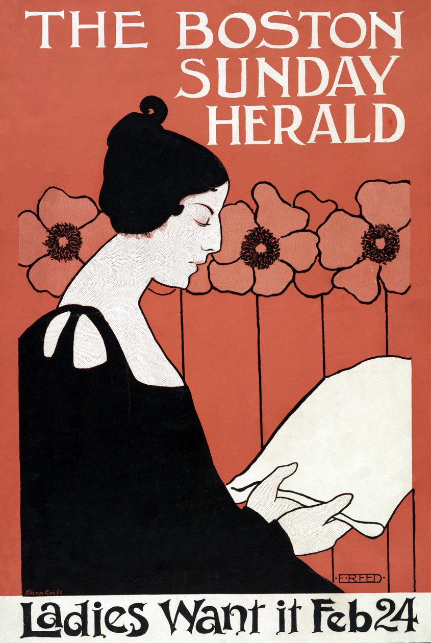 ボストンサンデーヘラルド-女性は2月24日、パブ。 C. 1900 作： エセル・リード
