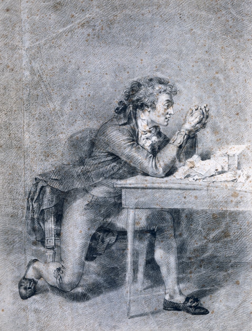 フランソワ・ブゾ（1760-94）、ローランドマダム（1754-93）の肖像画のミニチュアを考えている 作： エティエンヌチャールズレグアイ