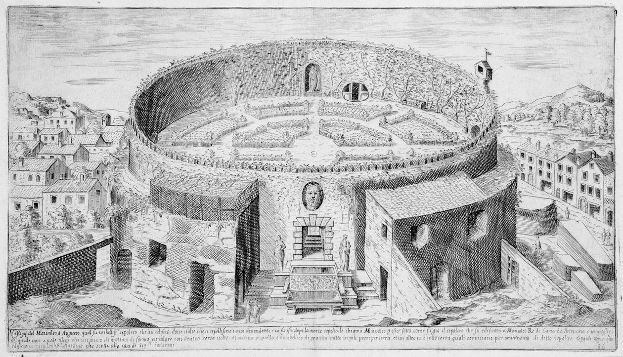 ローマのアウグストゥス廟、「古代ローマ」からの36版、1575年頃 作： エティエンヌデュペラック