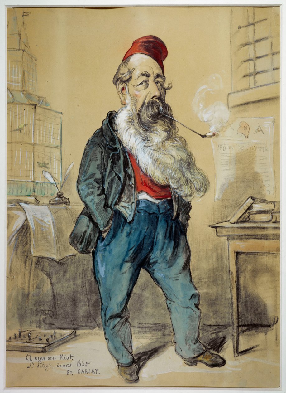 政治家ジュール・ミオ（1810-1883年）の戯画肖像 作： エティエンヌ・カルジャット
