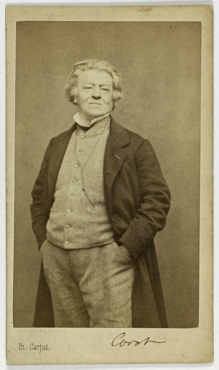 画家ジャン＝バティスト・カミーユ・コロー（1796-1875）の肖像 作： エティエンヌ・カルジャット