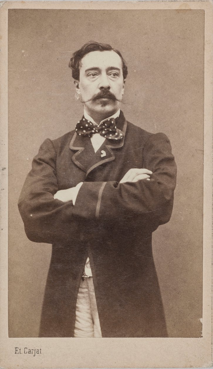画家アルフレッド・スティーブンスの肖像、1828～1906年頃。 1870年。 作： エティエンヌ・カルジャット