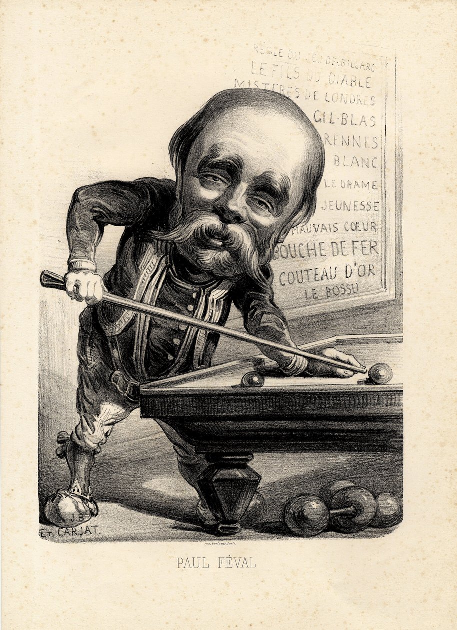 飛葉 - エティエンヌ・カルジャ（1826-1906）のイラスト。ビリヤード - フェバル・ポール(1816-1887) 作： エティエンヌ・カルジャット