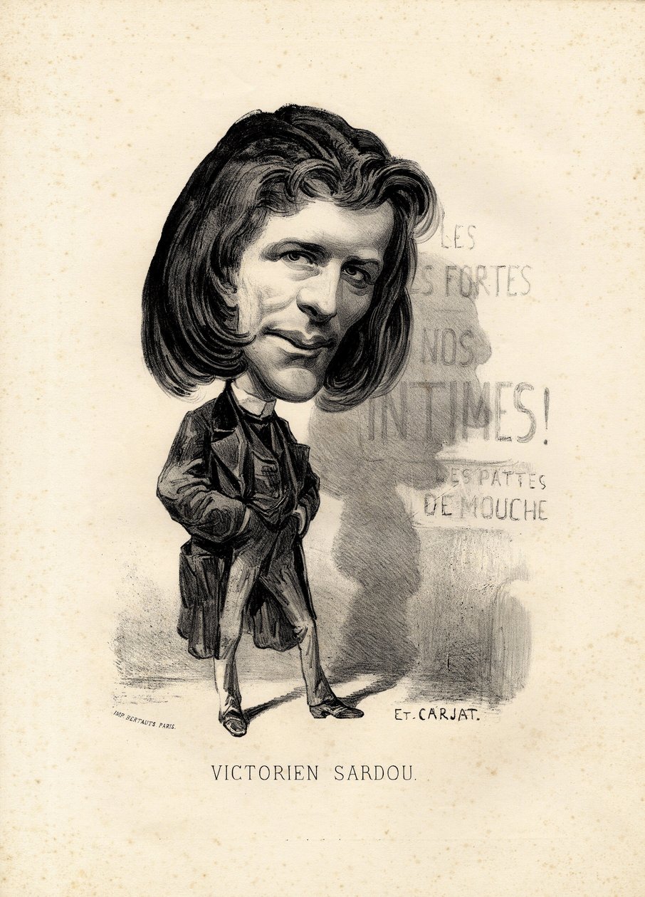 flying leaf - Etienne Carjat (1826-1906)によるイラスト。リテラチャー - ヴィクトリアン サルドー（1831-1908 作： エティエンヌ・カルジャット