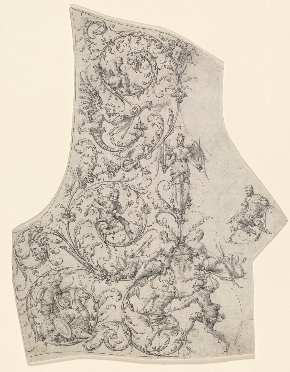 パレード用甲冑の背板 1557年頃（ペン・インク画） 作： エティエンヌ・ドローヌ