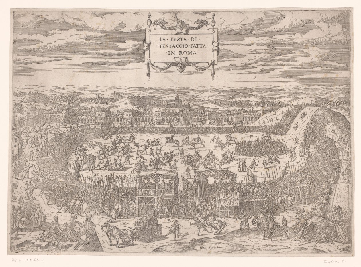 1534 年、ローマのテスタッチョでの教皇の饗宴 La festa di Testaccio fatta in Roma (オブジェクトのタイトル) 作： エティエンヌデュペラック