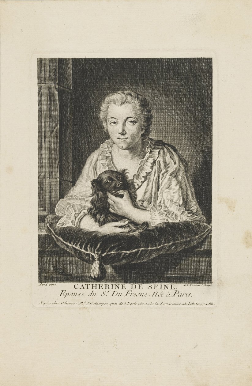 女優のマダム・キノー＝デュフレーヌの肖像 1705-1767年、c. 1750年。 作： エティエンヌフェサード