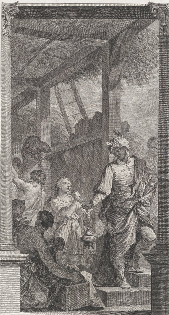 パリのファウンドリングのチャペル: Le Roi mage Balthazar et sa suite, 1752. 作： エティエンヌフェサード