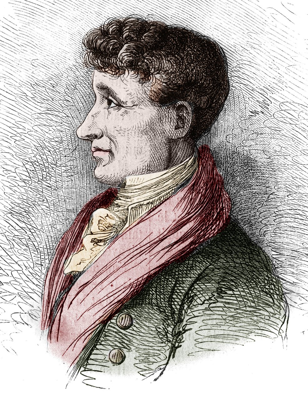 フランスの作家、ジョセフ・ジュベール（1754-1824）の肖像。ボクールが「絵の雑誌」に描いたもの。 作： エティエンヌ・ガブリエル・ボクール