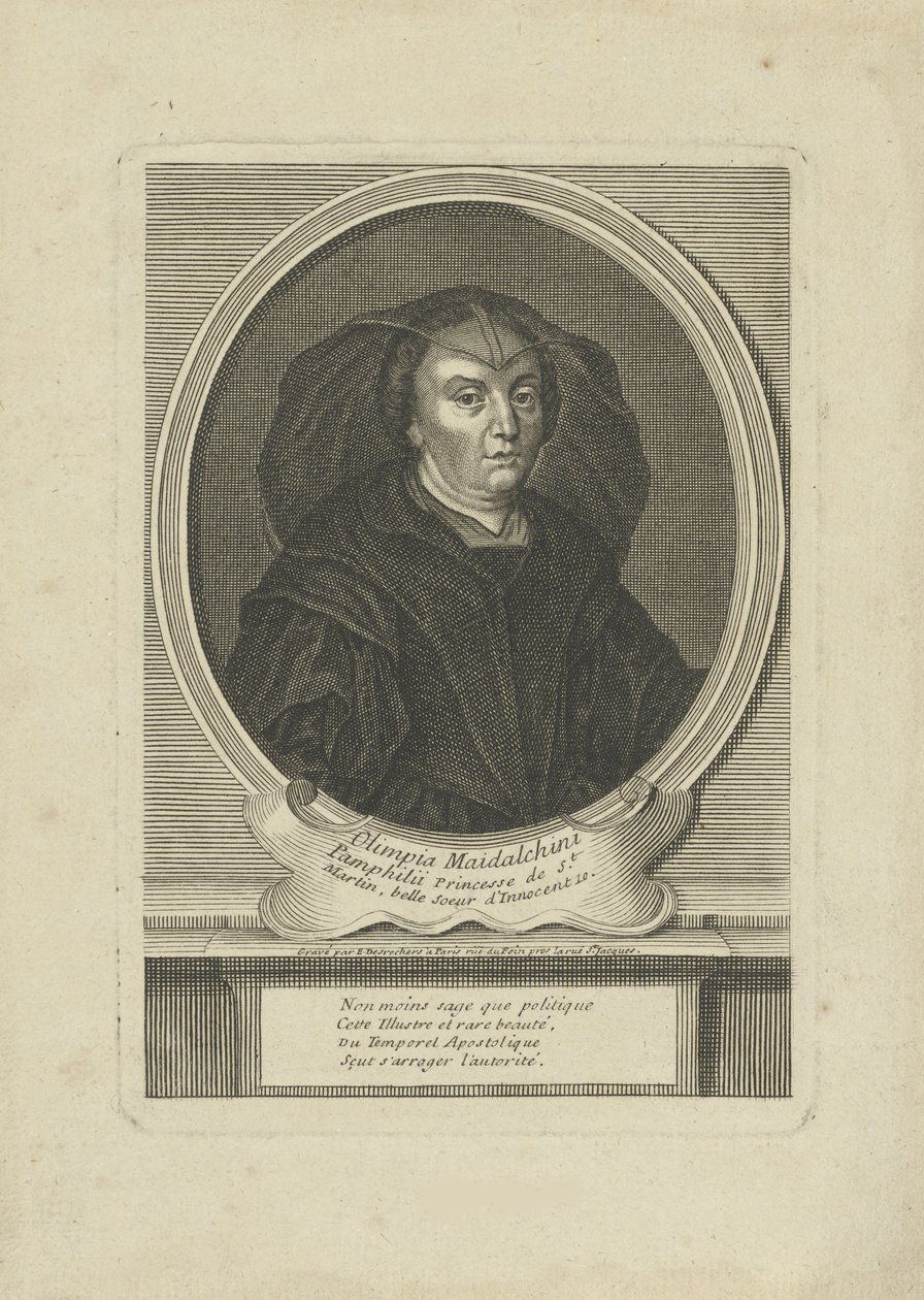 Olimpia Maidalchini Pamphilj 1591–1657の肖像、um 1700。 作： エティエンヌ・ジャンディエ・デロシェ