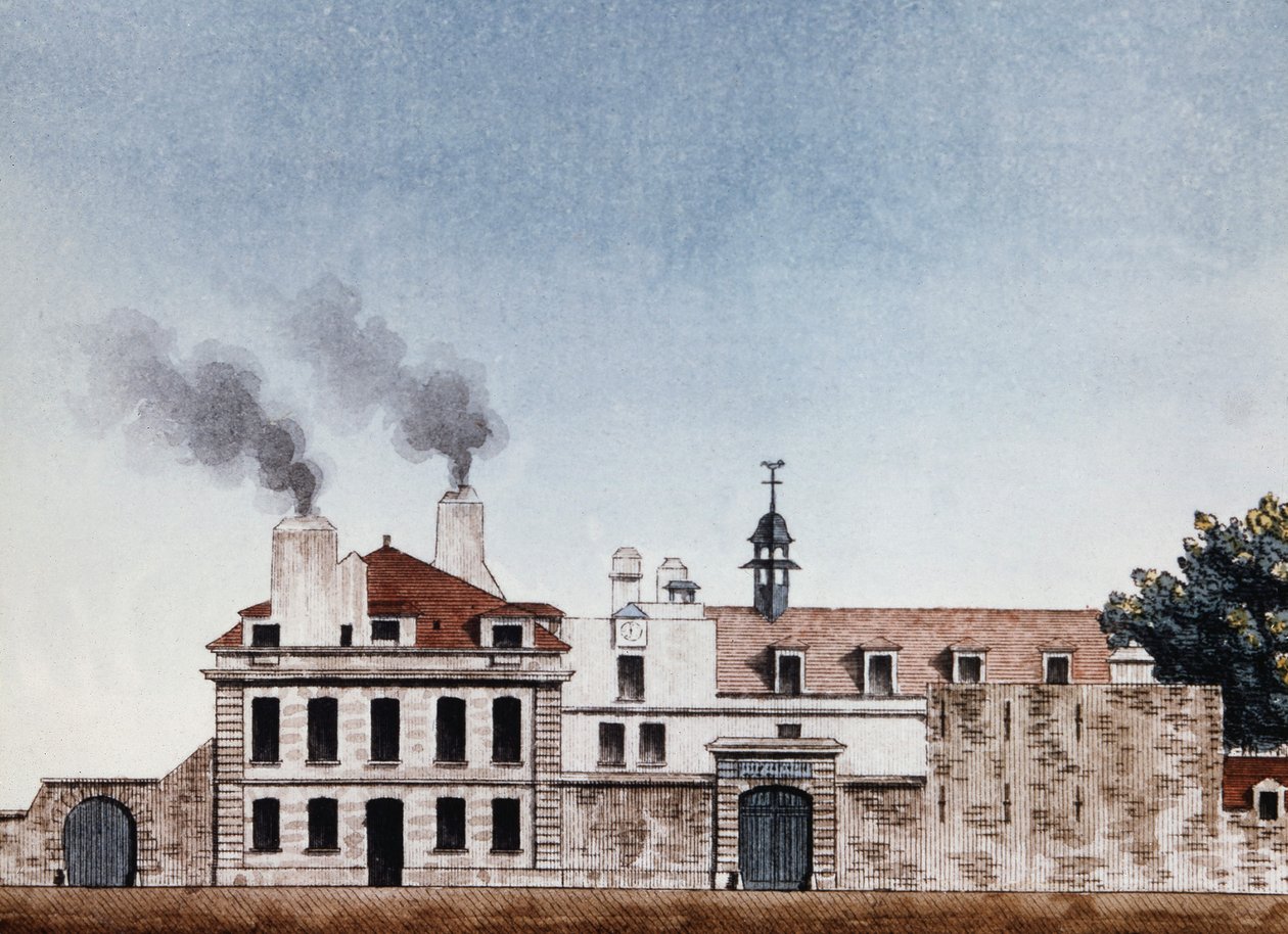 1818年のネッカー病院-J.E.Thierryが彫ったヴィネット、公的支援のアーカイブス 作： エティエンヌ・ジュール・ティエリー