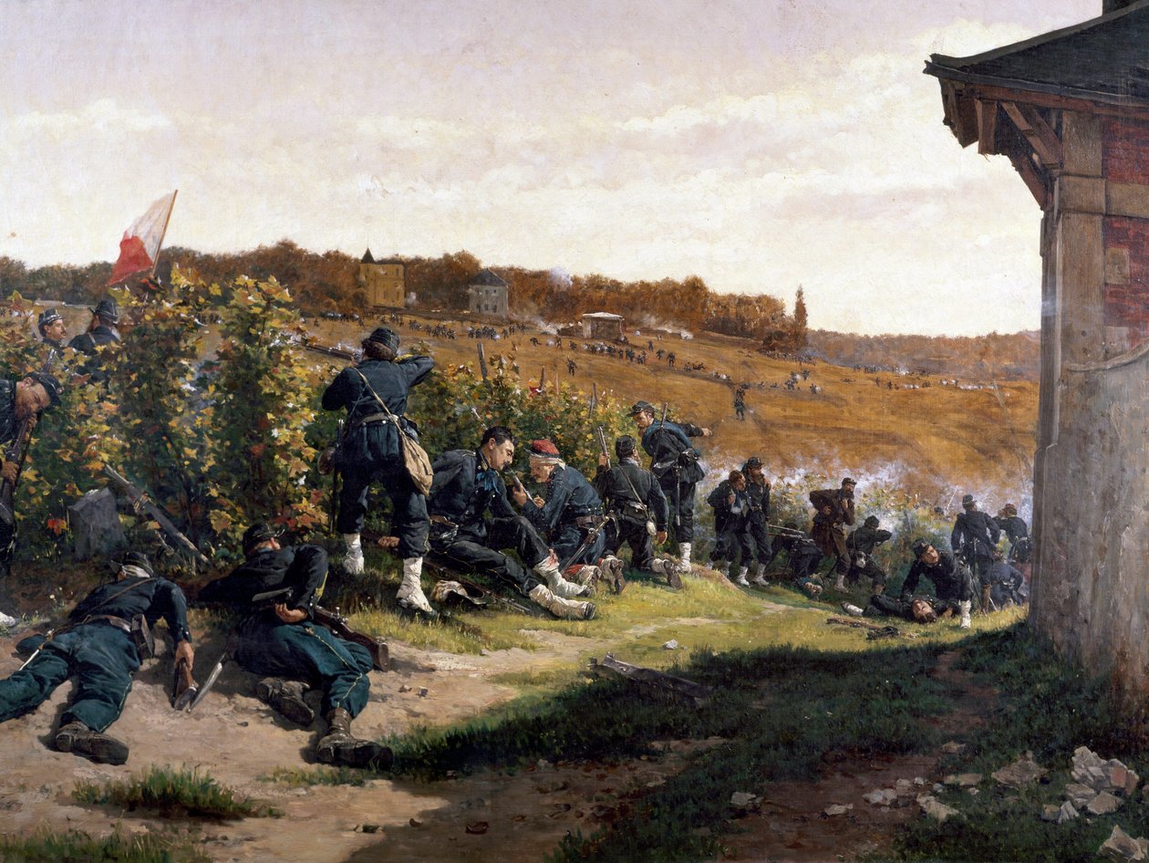 1870年10月21日、リュエイユ・マルメゾンの戦いにおけるセーヌ河のティライユール（詳細 作： エティエンヌ・プロスパー・ベルン・ベルクール