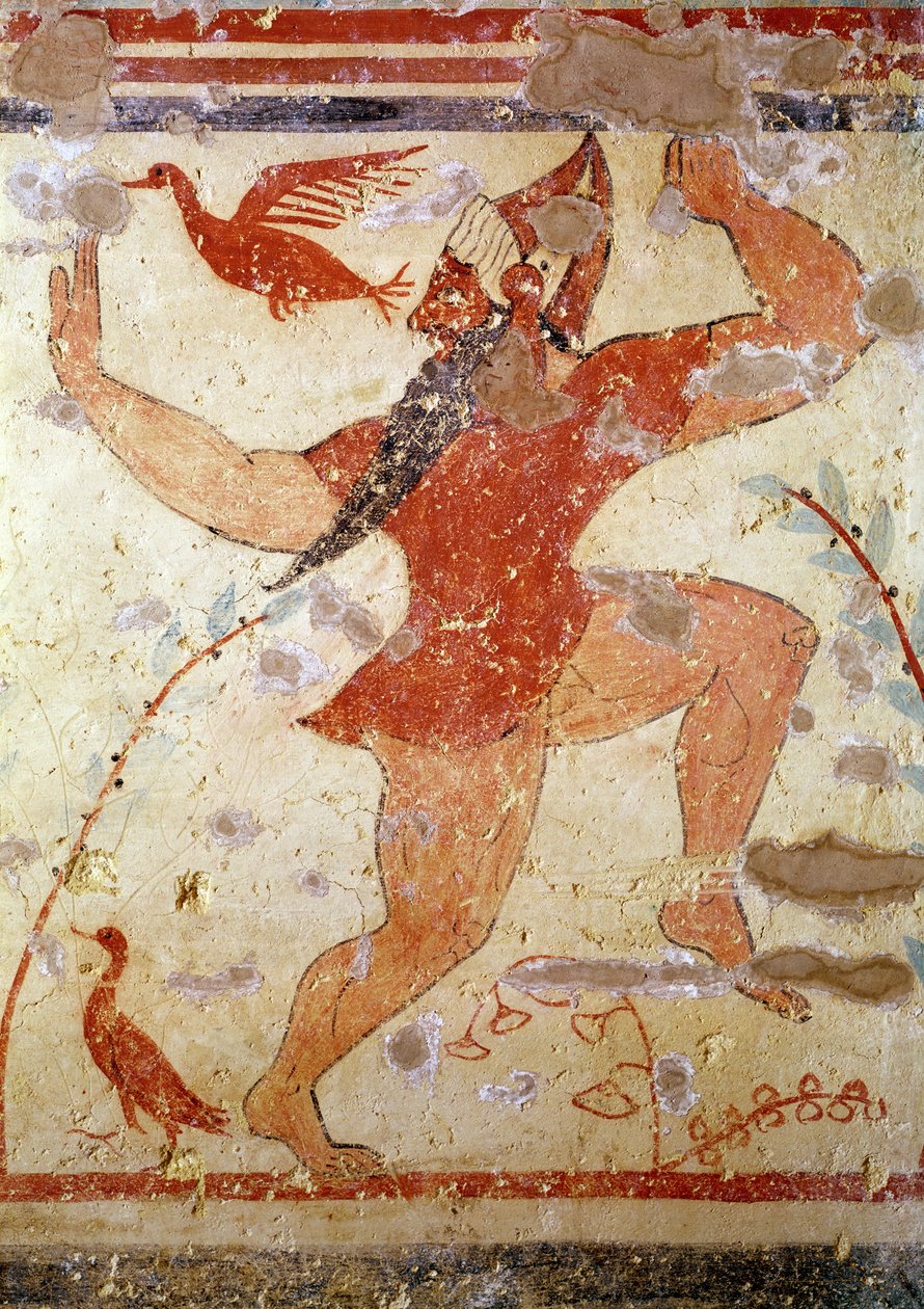 オーギュールの墓からのフェルス踊り、紀元前530-520年頃（壁画） 作： エトルリア語