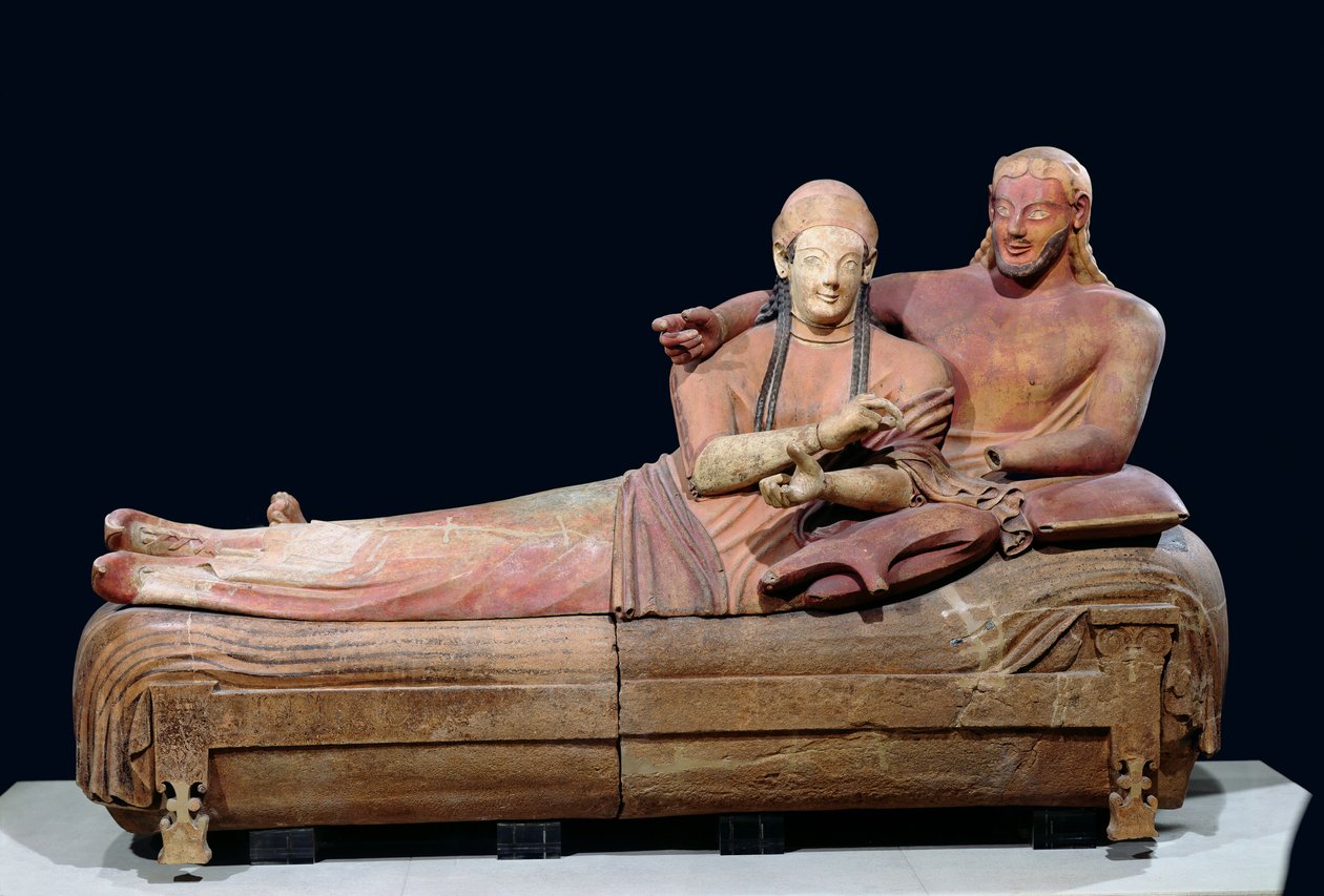 配偶者の石棺、紀元前525-500年 作： エトルリア語