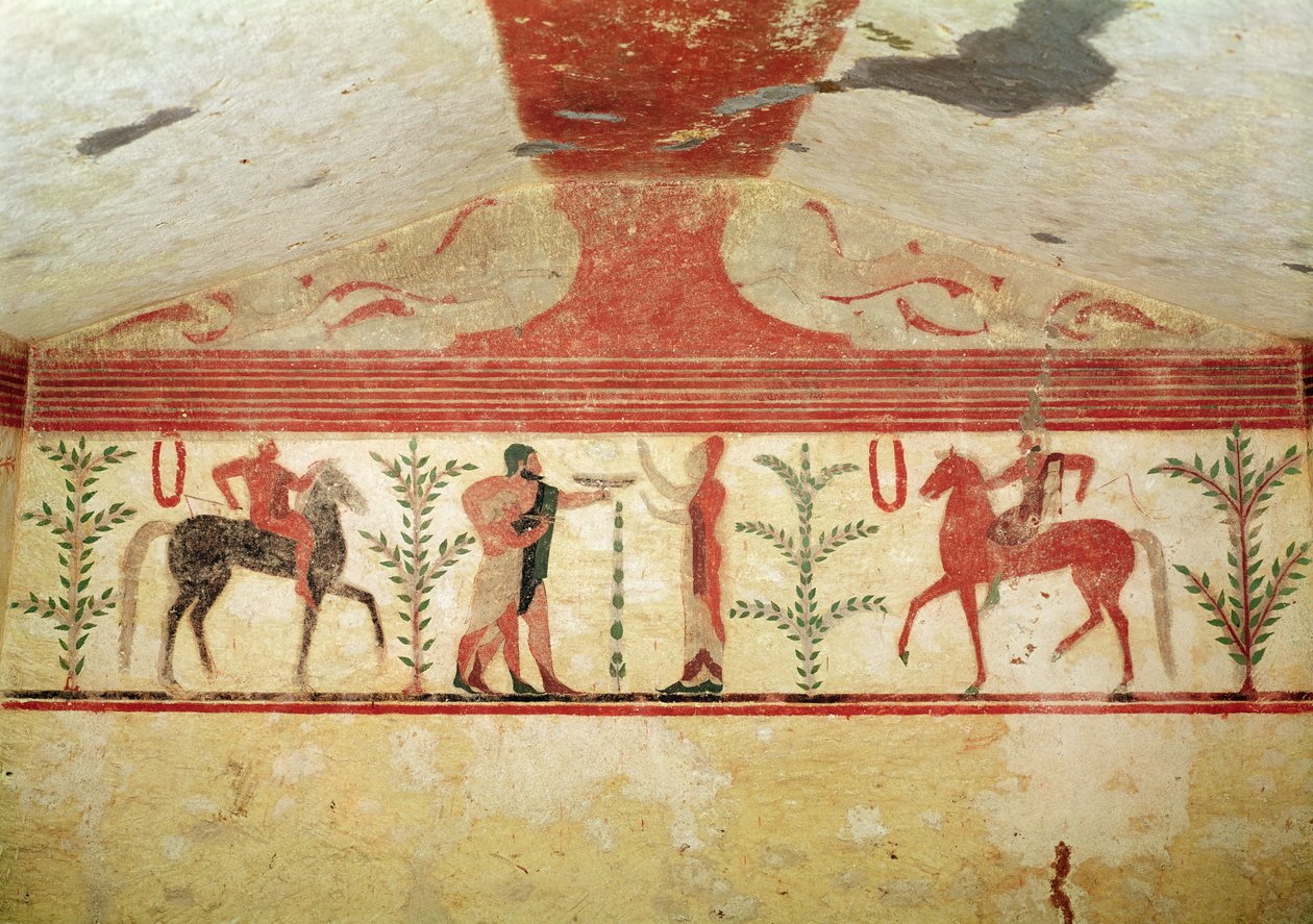 奥の壁、男爵の墓、紀元前500年頃（壁画） 作： エトルリア語