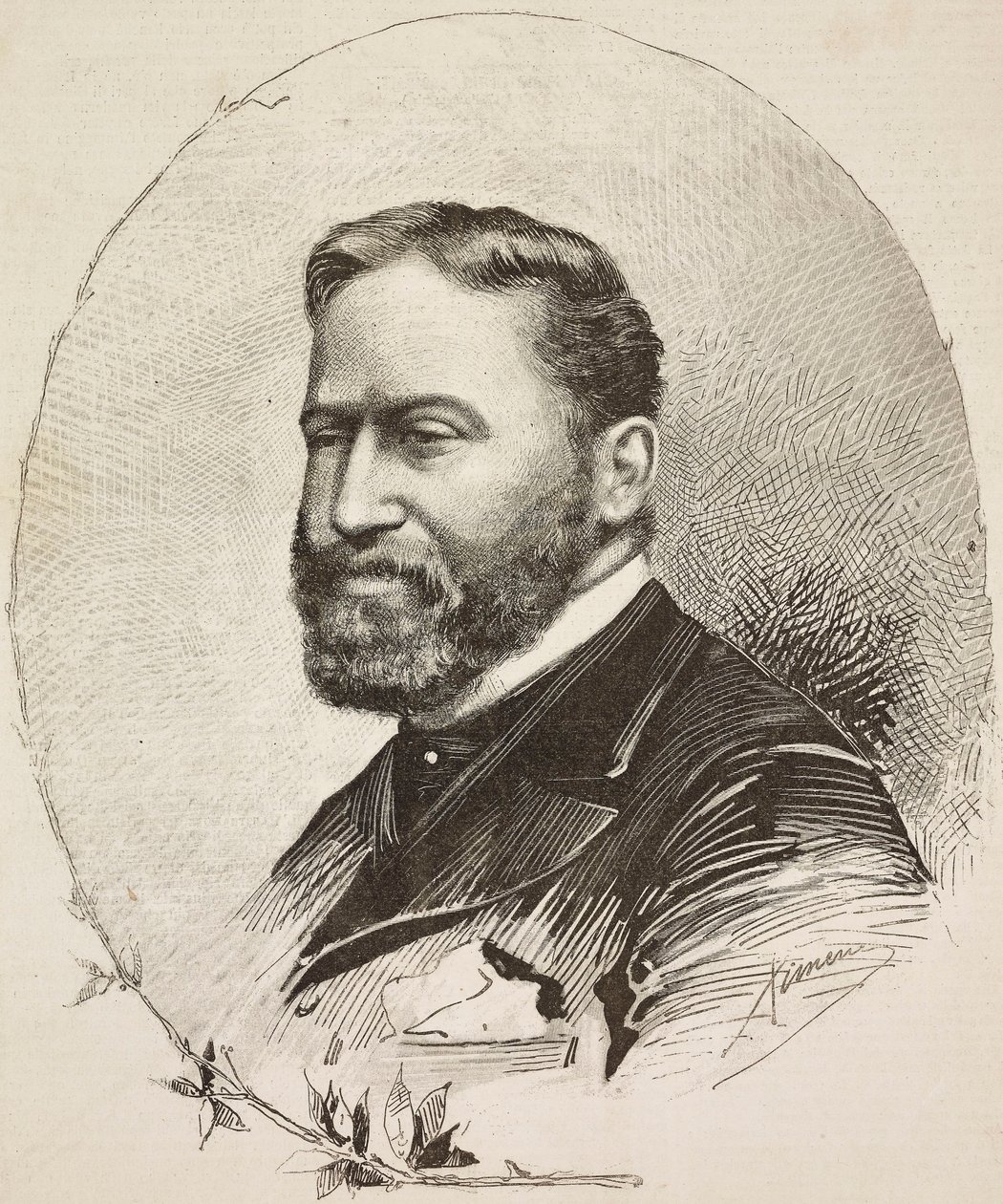 ジュゼッペ・デ・ニッティス（1846-1884）の肖像 作： エットーレ・シメネス