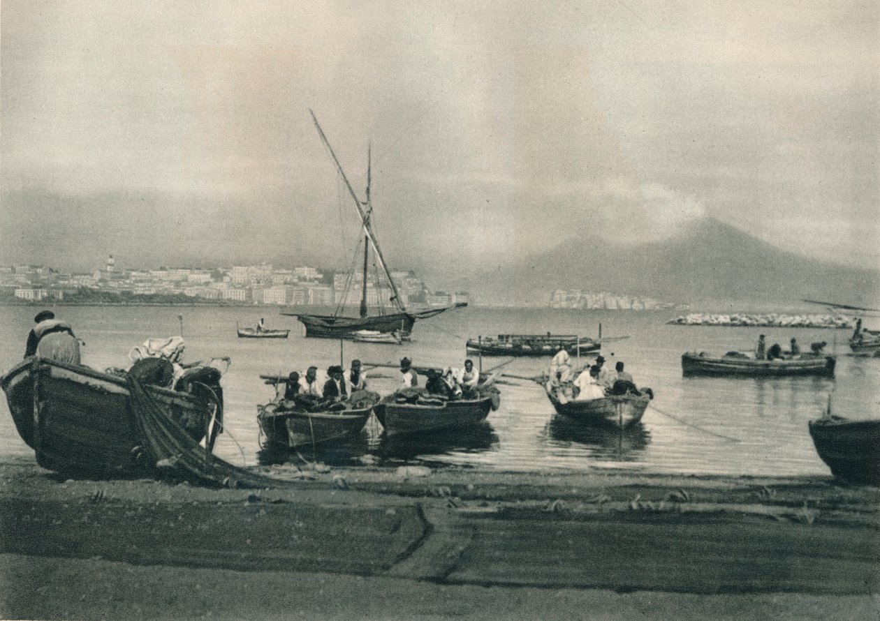 海、ナポリ、イタリア、1927年に置く漁師 作： オイゲン・ポペル