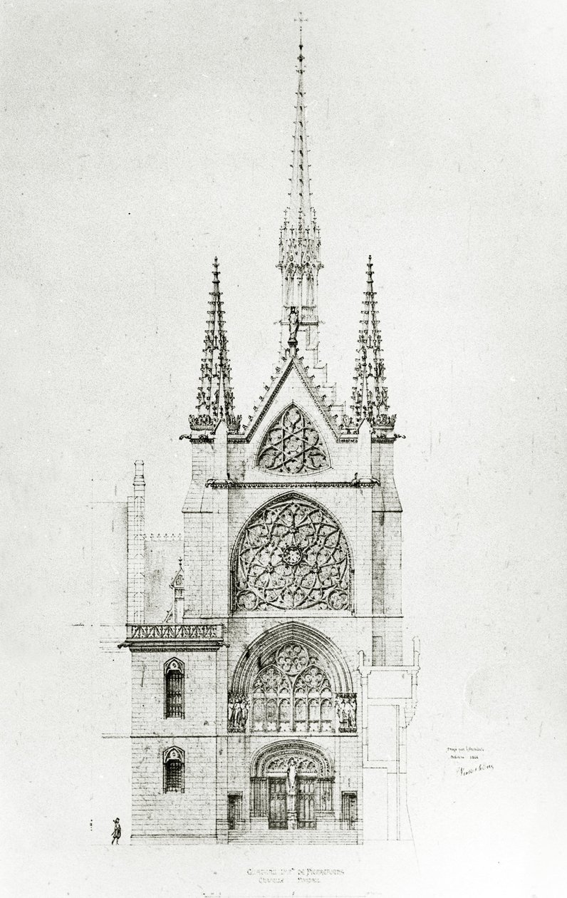 礼拝堂の修復のための絵、ピエールフォン城、1864年 作： Eugene Emmanuel Viollet le Duc
