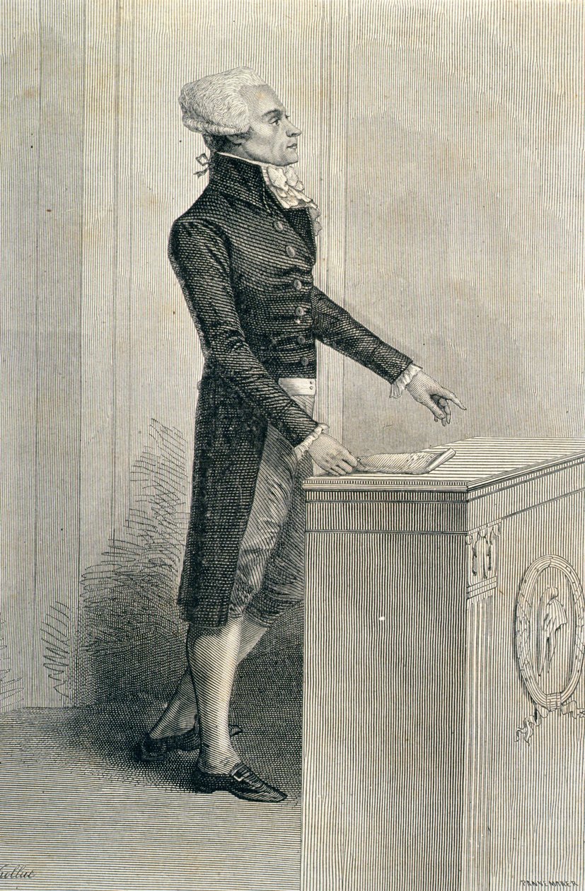 Maximilien de Robespierre（1758-94）演説、Stephane Pannemaker（1847-1930）による彫刻 作： ユージン・ジョセフ・ヴィオラット