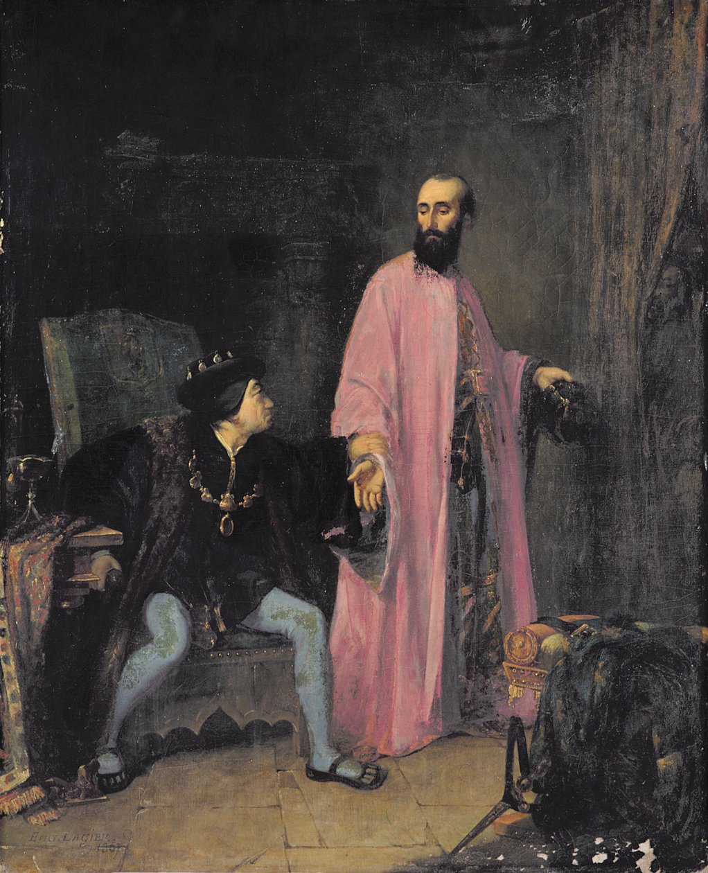 ルイ11世（1423-83）と彼の医者、1857年 作： ユージーンラジェ