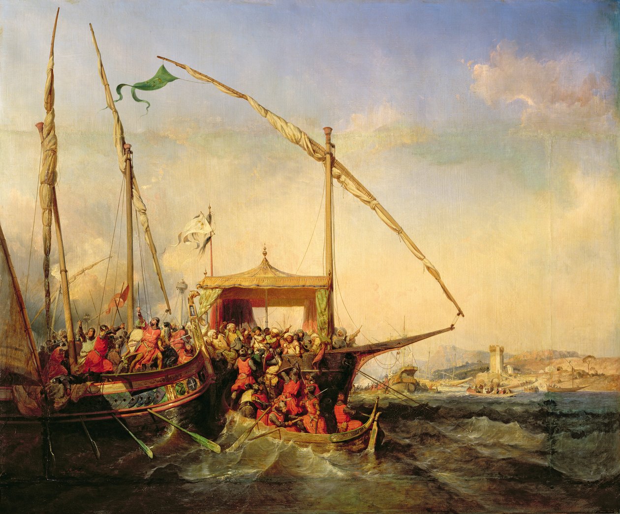 1346年、1842年のインブレの海戦 作： ユージン・モデステ・エドモンド・レポイテビン