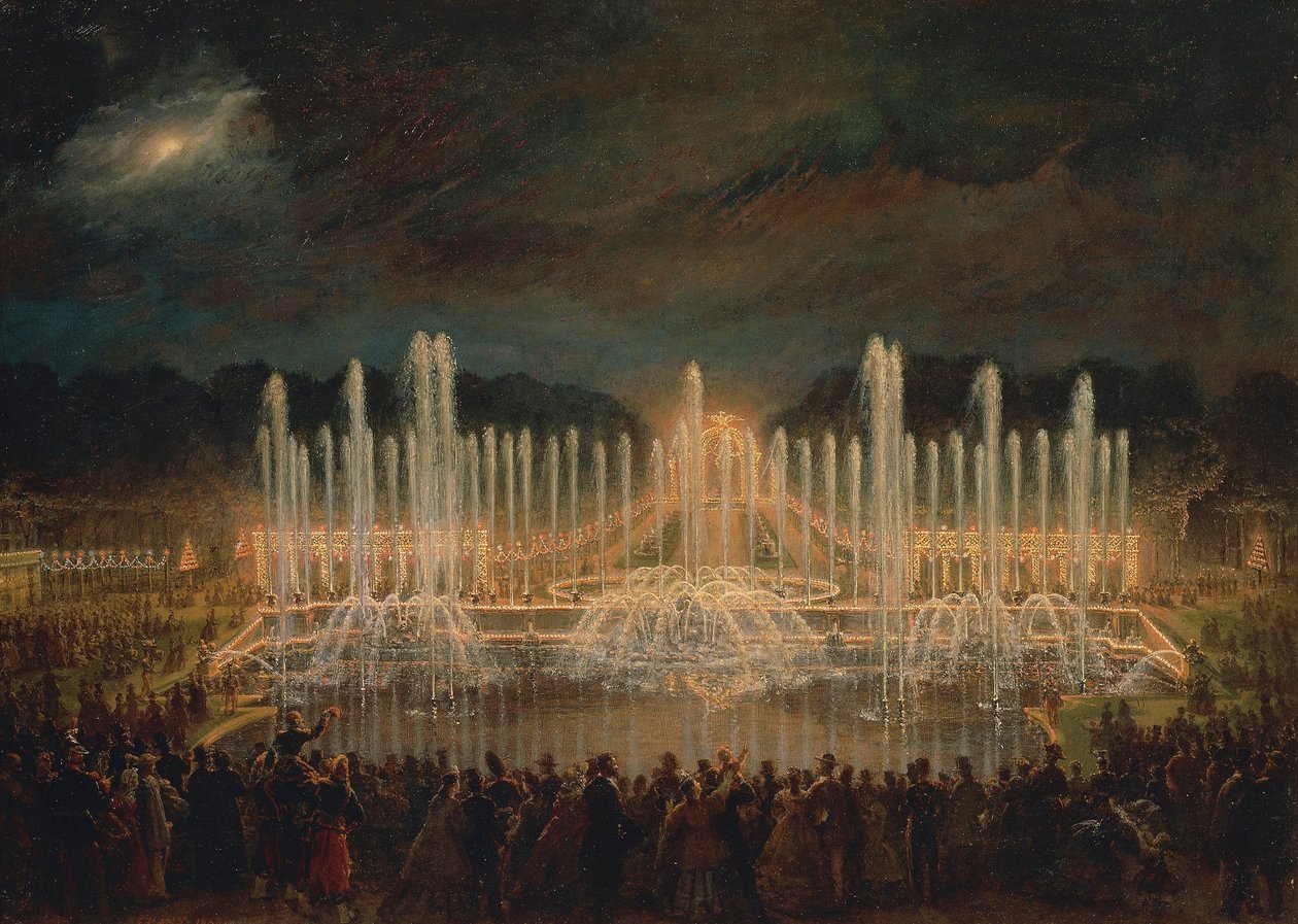 フランス、ベルサイユ、ベルサイユの夜想曲（Les grandes eaux a Versailles 作： ユージン・ルイ・ラミ