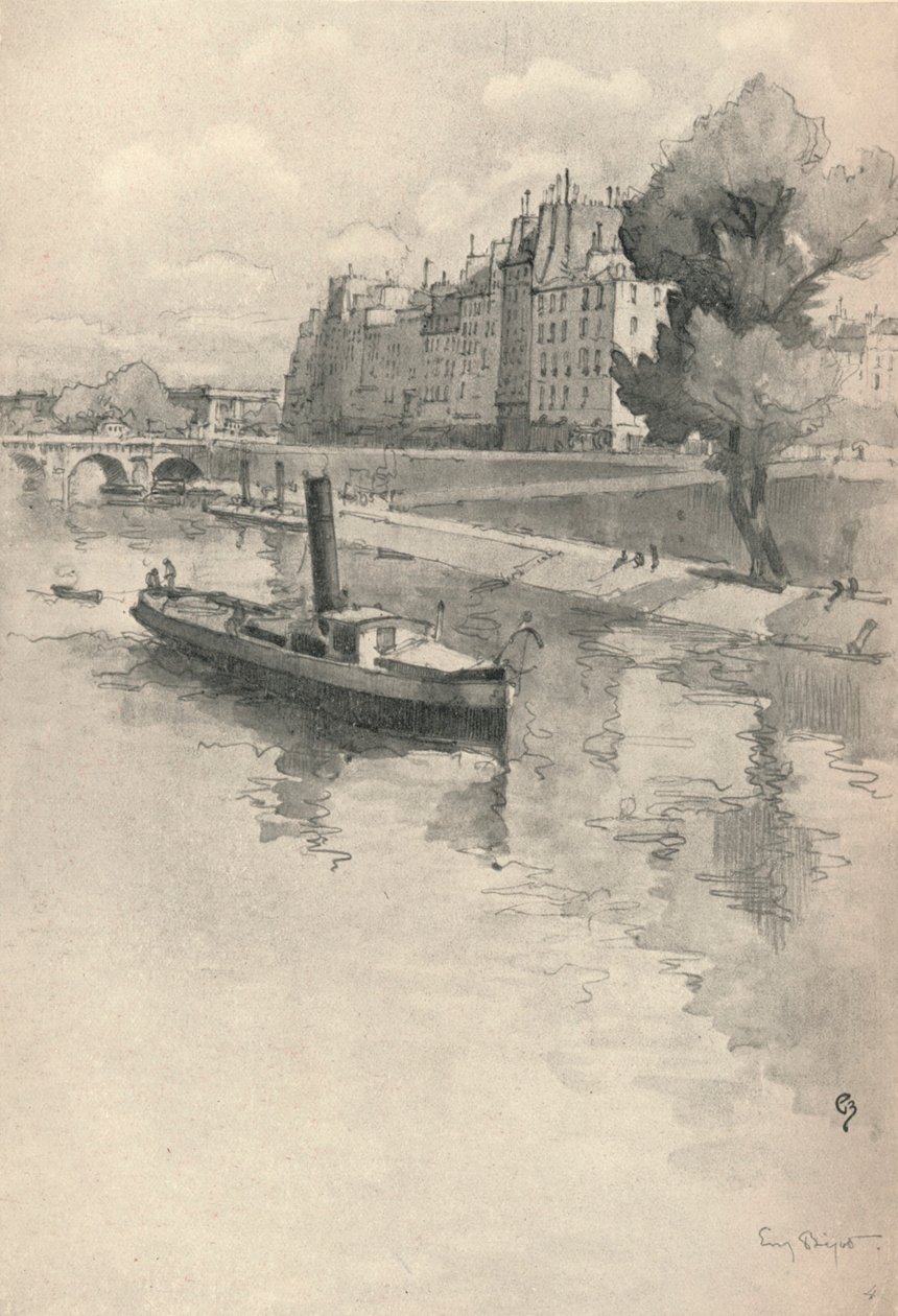 Le Quai des Orfevres、1915 作： ウジェーヌ・ビヨー