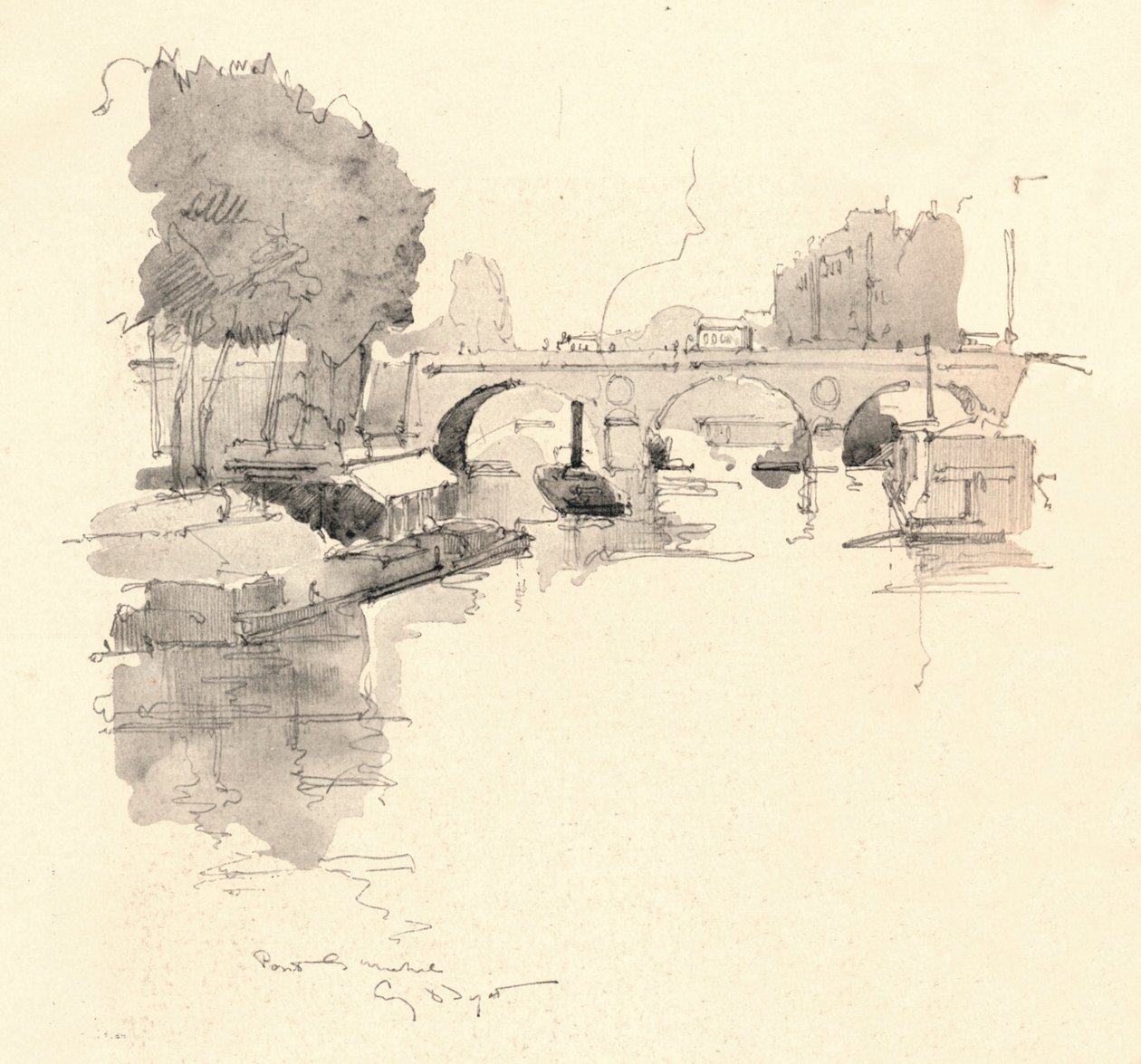 聖ミシェル橋、1915 作： ウジェーヌ・ビヨー