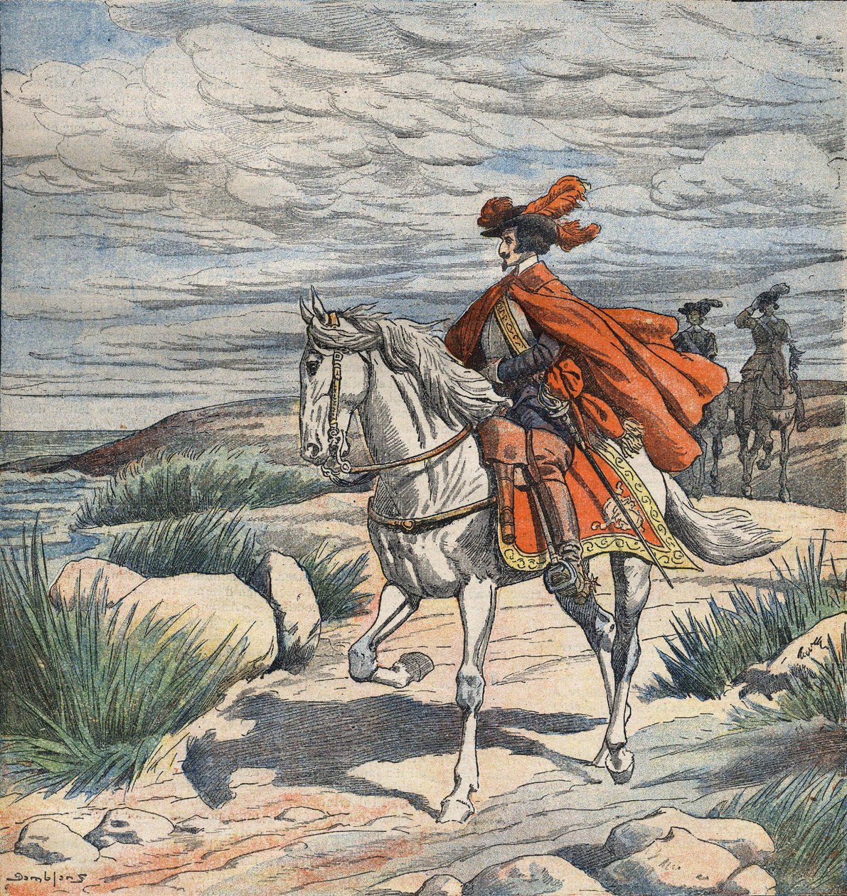 三銃士』の挿絵、20世紀初頭（エングレーヴィング 作： ユージンダンブランス