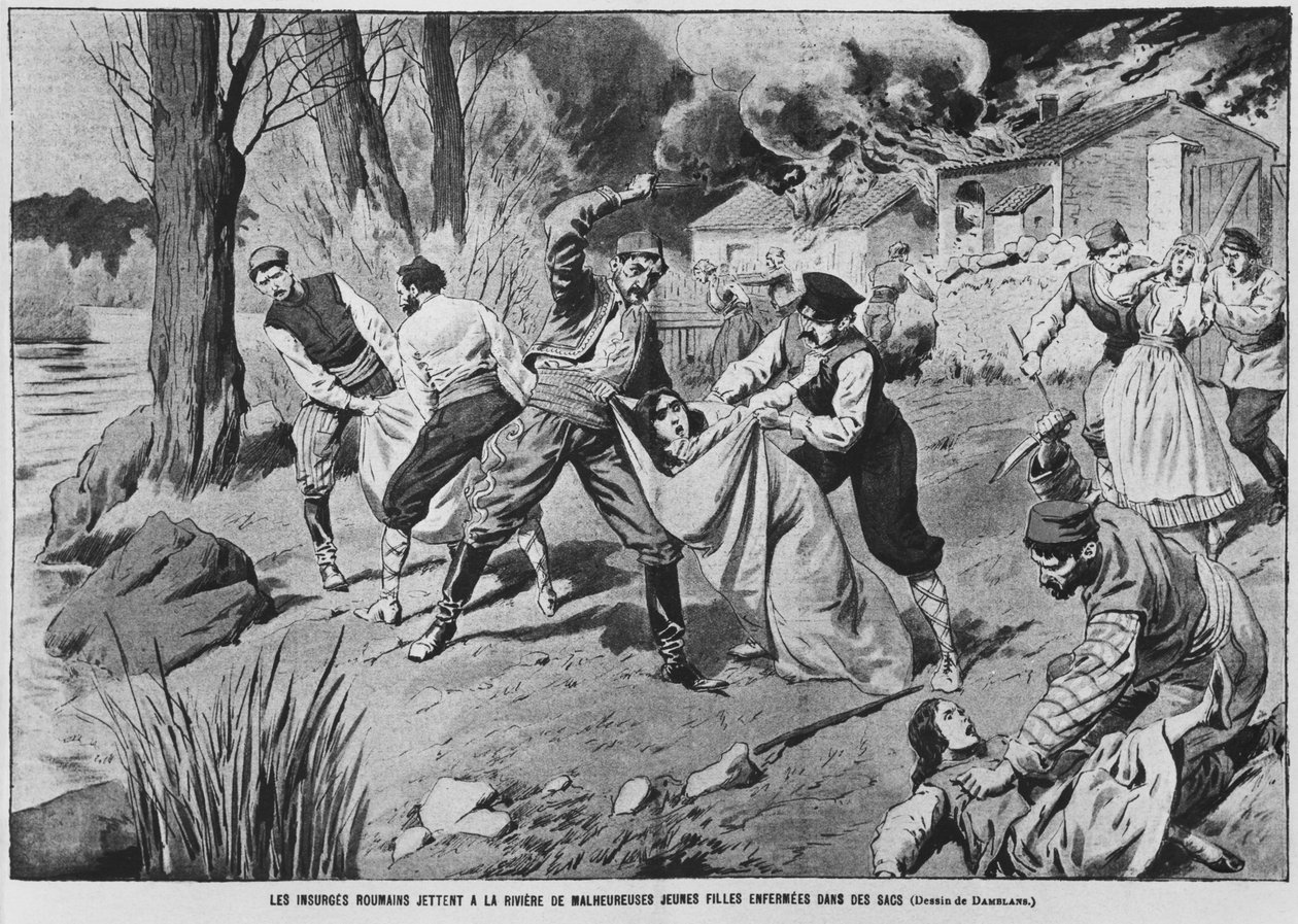 ルーマニアの農民の反乱、1907年4月7日の「ルペルラン」のイラスト 作： ユージンダンブランス